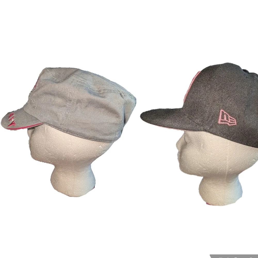 Hello Kitty Hats (2), Black and Grey with pink accents - one youth, one one-size